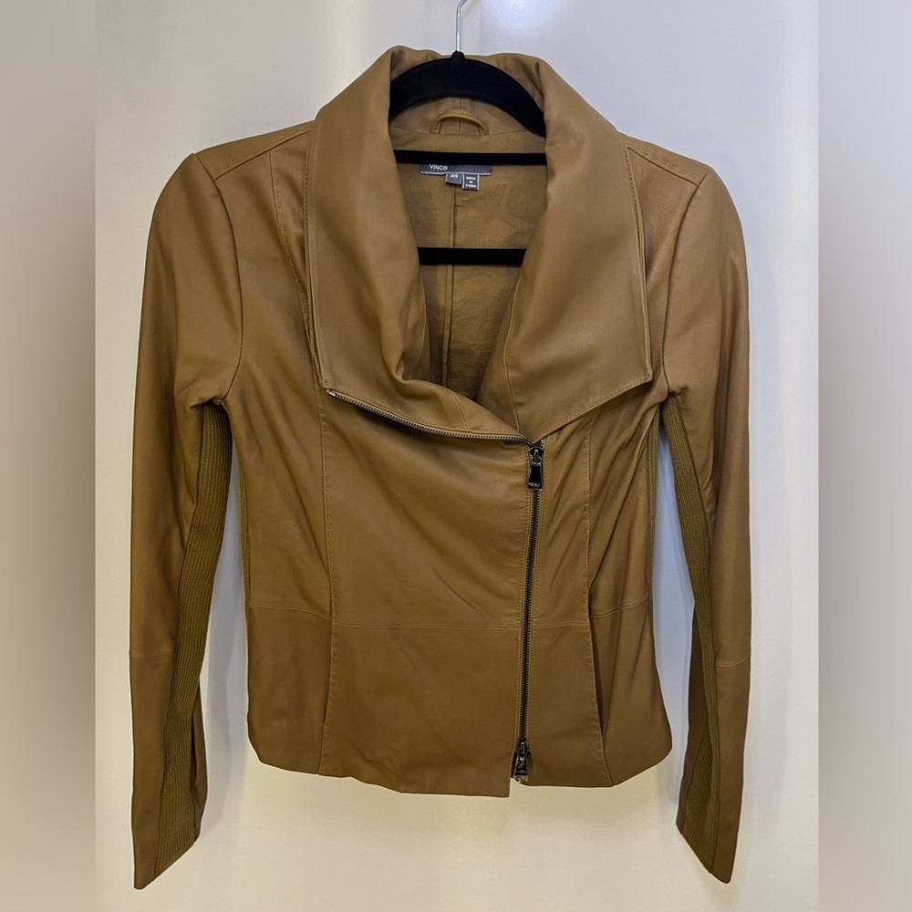 Vince NWOT Goat Leather Moto Jacket Size XS - Picture 1 of 11